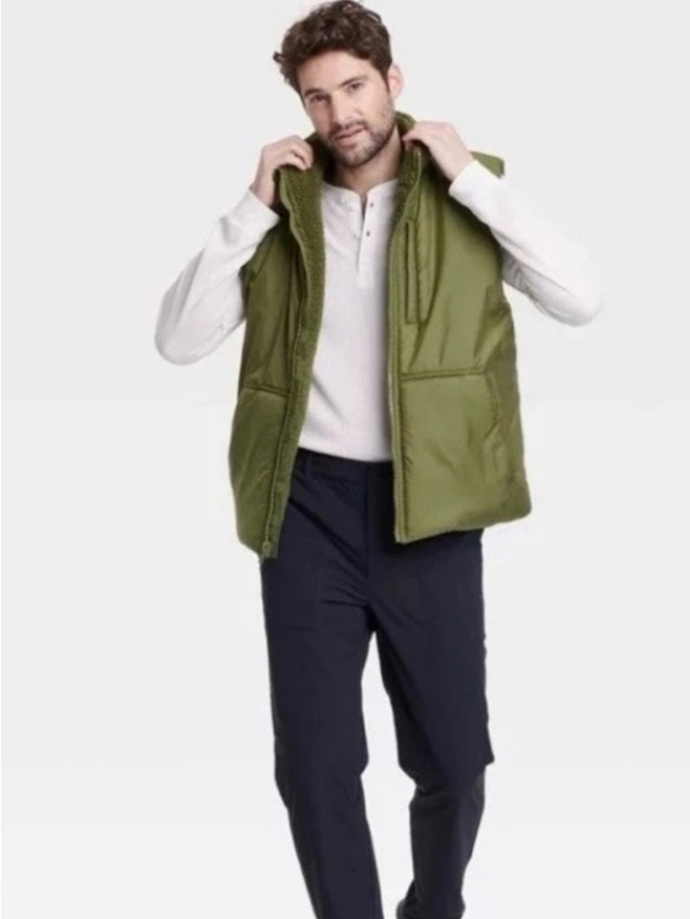 All in Motion NWT Men's Olive Green Puffer Vest size 2XL